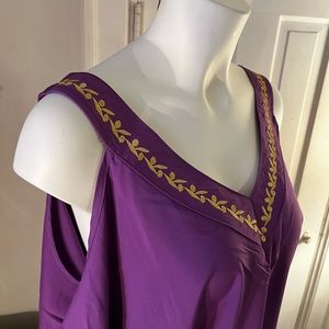 Vibrant purple kavtan style “cold shoulder” dress or loungewear
